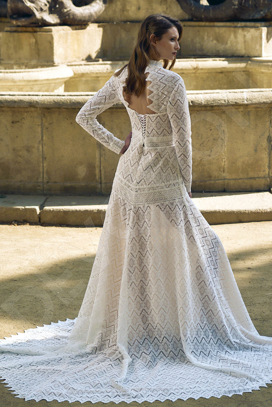 Sonia A-line High neck Milk Wedding dress