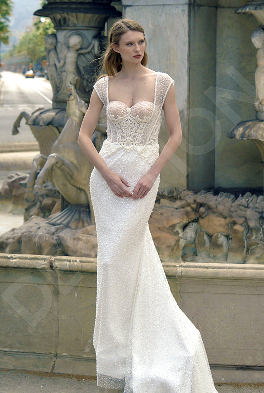 Amely Trumpet/Mermaid Sweetheart Milk Wedding dress