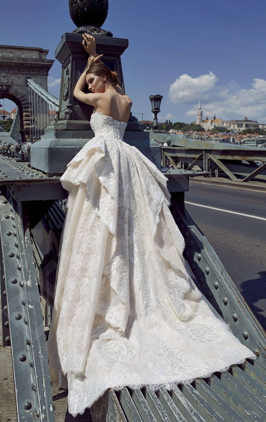 Filana Princess/Ball Gown Boat/Bateau Powder Milk Wedding dress