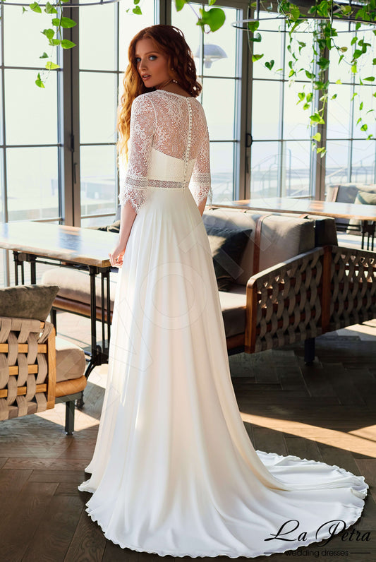 Hetti A-line V-neck Milk Wedding dress