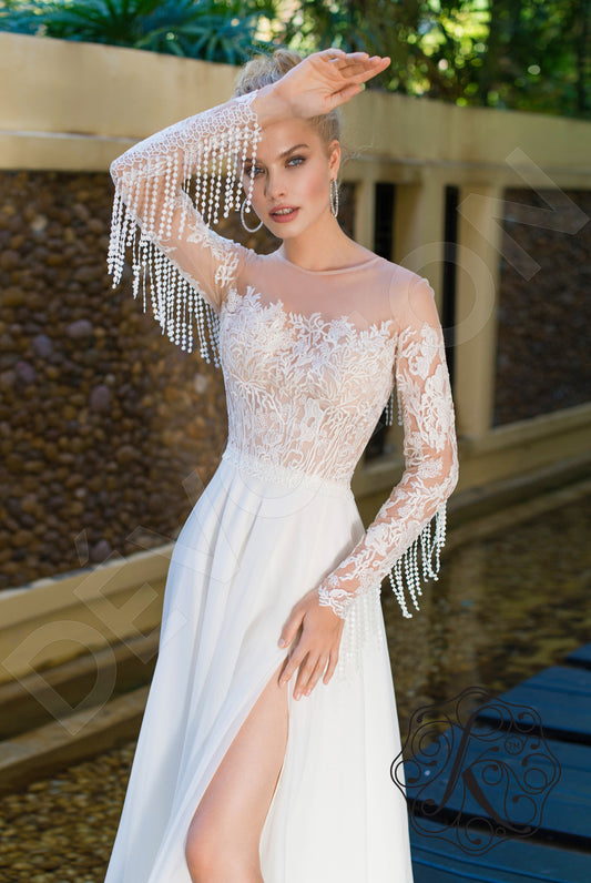 Patrisha A-line Illusion Milk Wedding dress