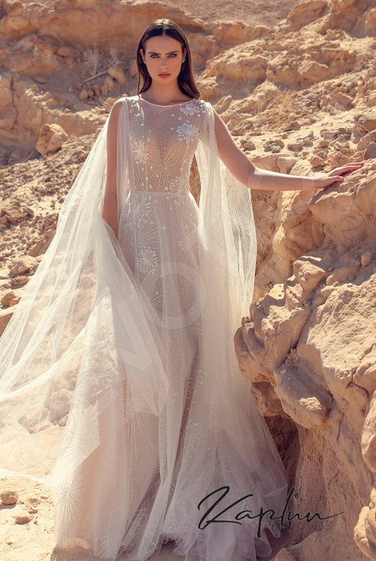 Eldana A-line Boat/Bateau Pearl Wedding dress