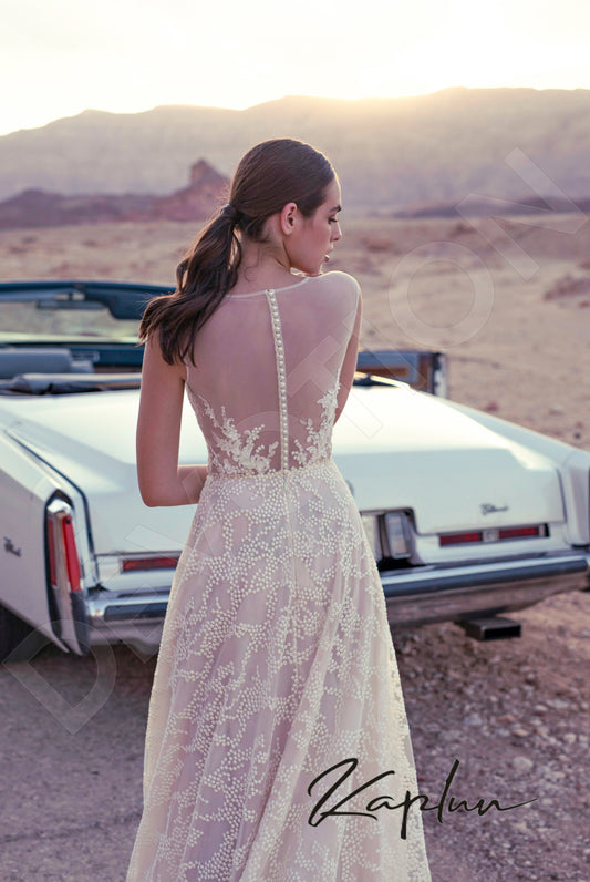 Mariota A-line Jewel Vanilla Milk Wedding dress
