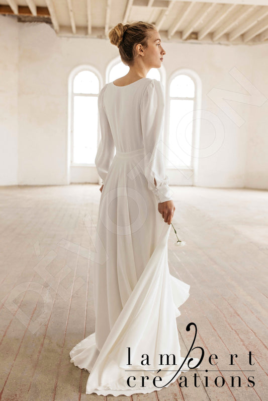 Cosmos A-line V-neck Ivory Wedding dress