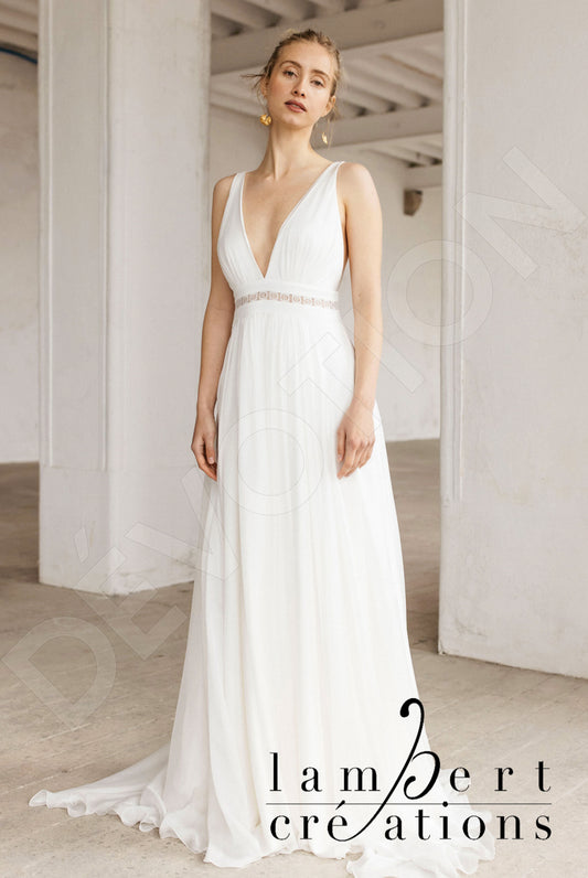 Océan A-line V-neck Ivory Wedding dress