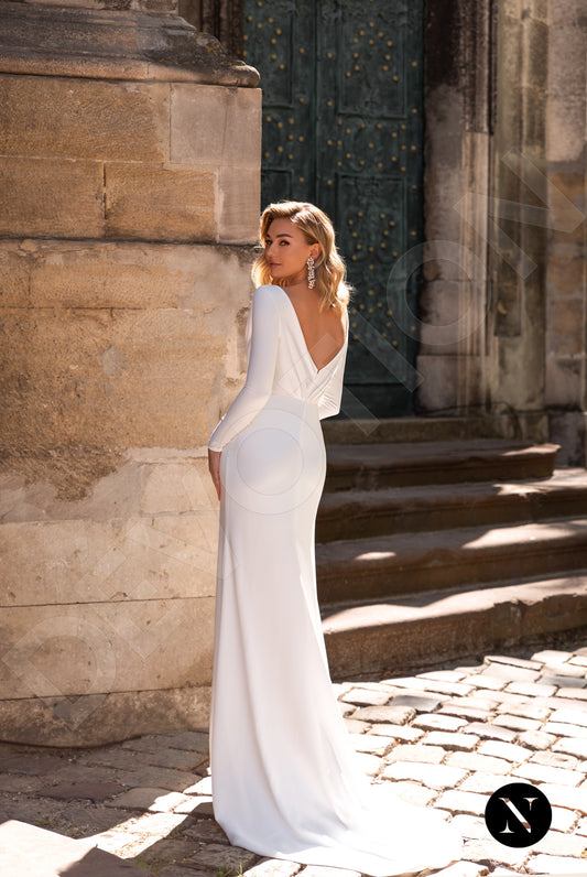 Adelie Trumpet/Mermaid Illusion Ivory Wedding dress