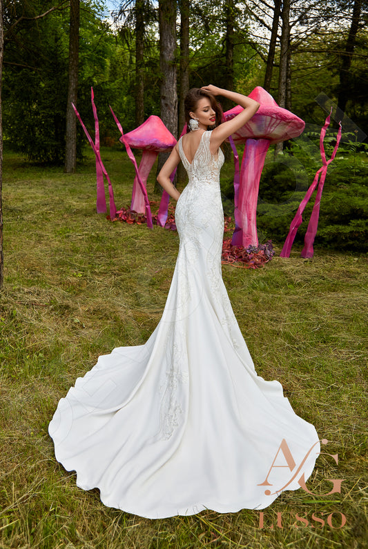Asella Trumpet/Mermaid Illusion Milk Wedding dress