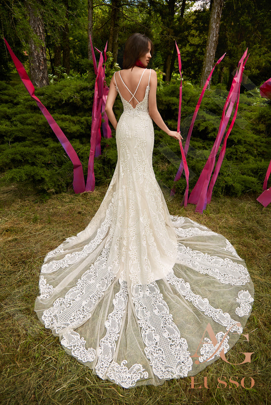 Birutte Trumpet/Mermaid Sweetheart Milk Nude Wedding dress