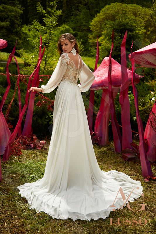 Emilie A-line Illusion Milk Nude Wedding dress