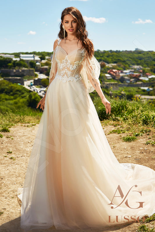 Faize A-line Sweetheart Milk Nude Wedding dress