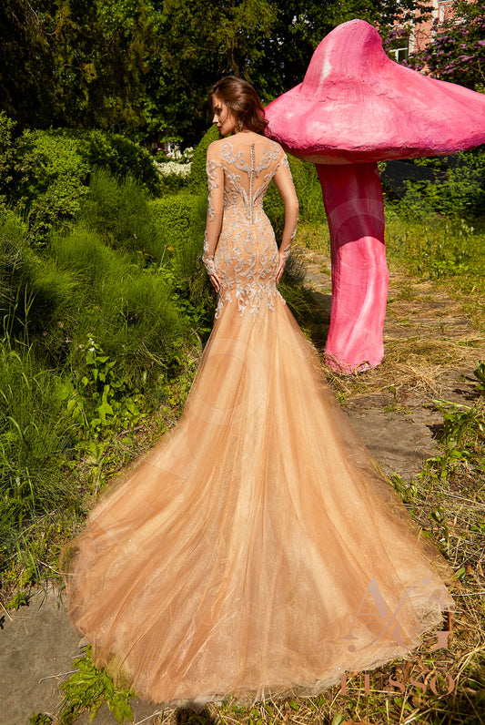 Lilitta Trumpet/Mermaid Illusion Nude Silver Wedding dress