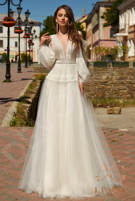 Marana A-line Illusion Milk Wedding dress