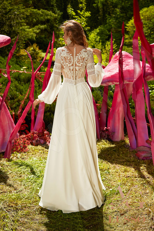Ninella A-line Illusion Ivory Wedding dress