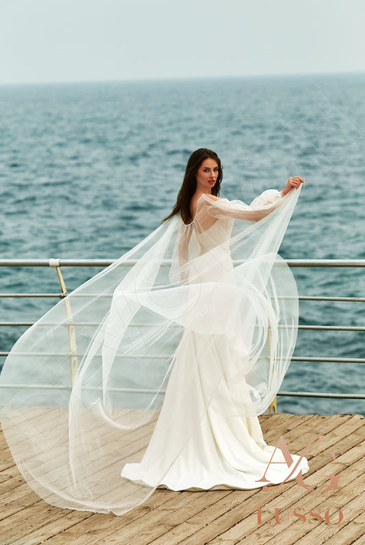 Jenne Trumpet/Mermaid Illusion Milk Pearl Wedding dress