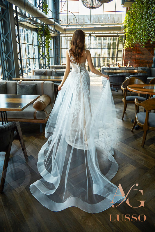 Mariel A-line Illusion Milk Nude Wedding dress