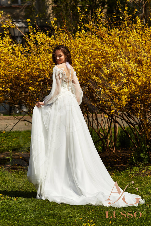 Reshmina A-line Illusion Milk Wedding dress