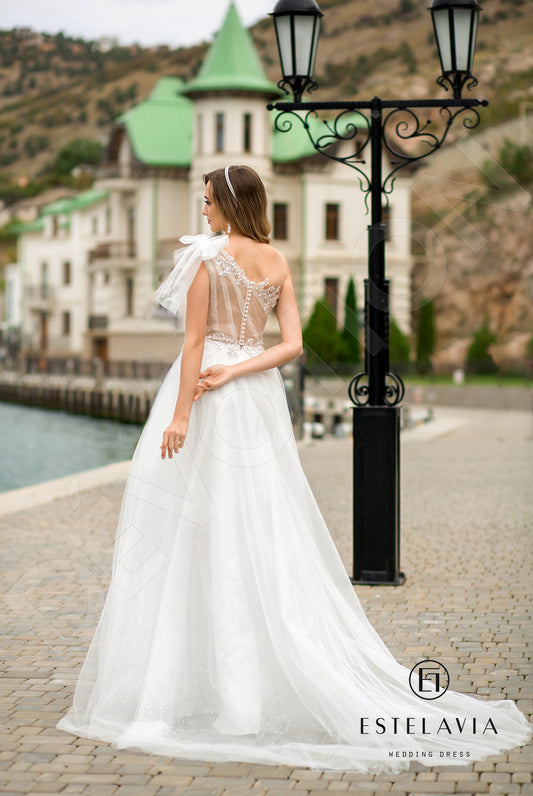 Dorine A-line Illusion Milk Wedding dress