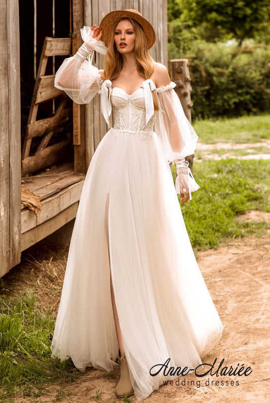 Aime A-line Sweetheart Ivory Wedding dress