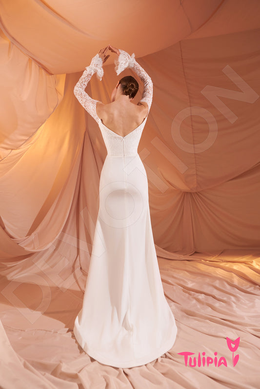 Gioconda Trumpet/Mermaid Straight across Milk Wedding dress