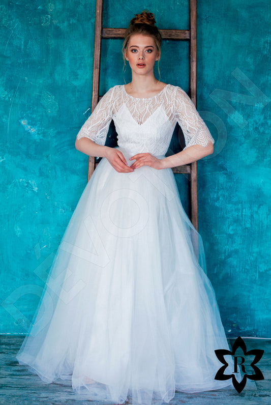 Lucifiela A-line Scoop Milk Wedding dress