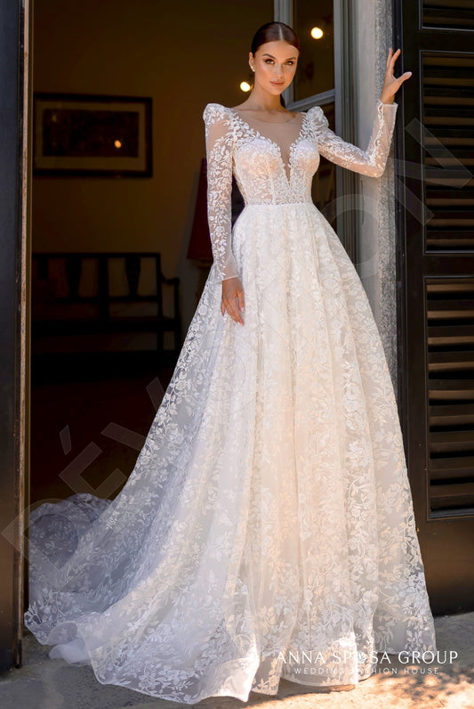 Mayn A-line Illusion Milk Wedding dress