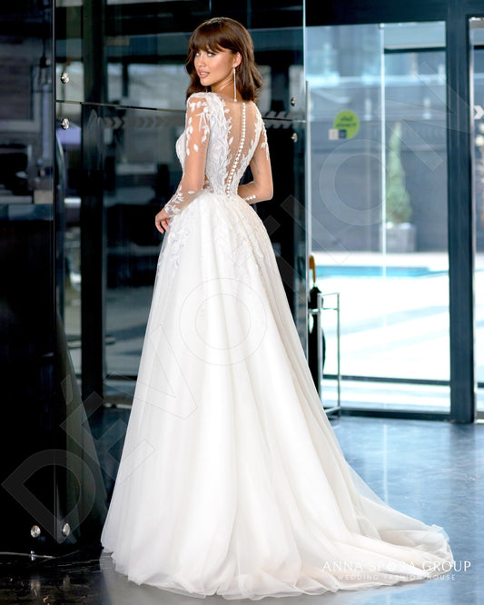 Malet A-line Jewel Milk Wedding dress