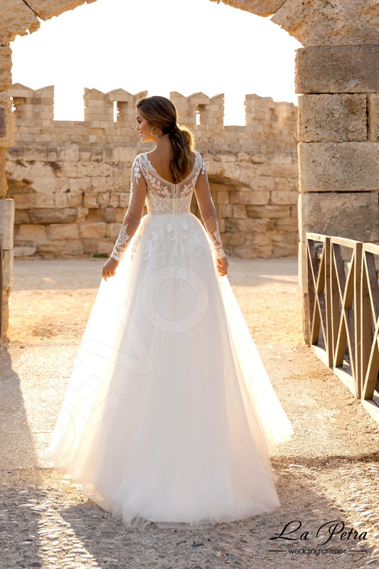 Pippa A-line V-neck Milk Wedding dress