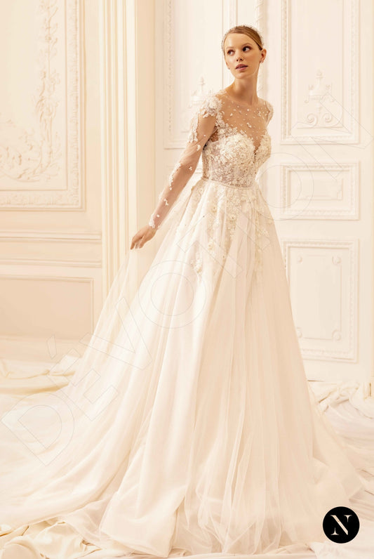 Amy A-line Illusion Ivory Wedding dress