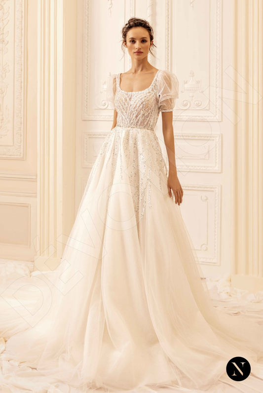 Bella A-line Square Ivory Wedding dress