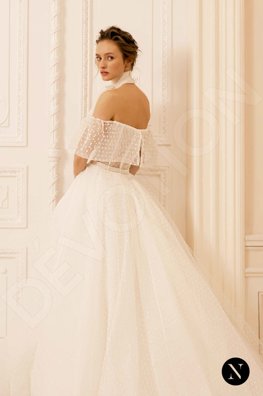 Estery A-line Off-shoulder/Drop shoulders Ivory Wedding dress