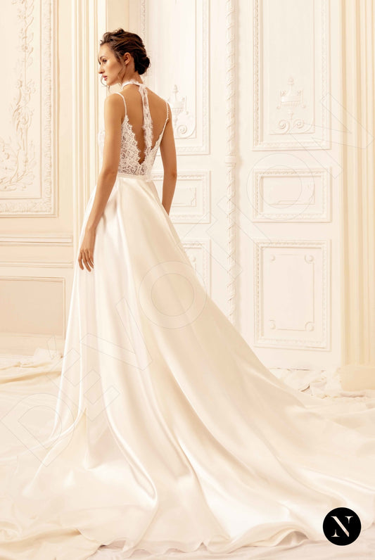 Tiffania A-line V-neck Ivory Wedding dress
