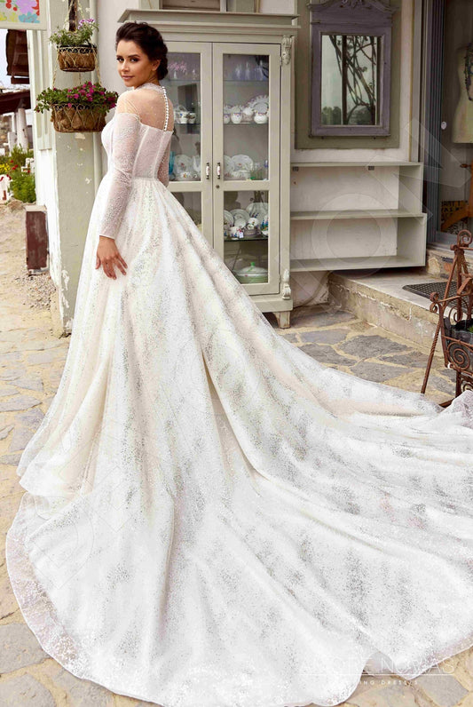 Lindsay Princess/Ball Gown High neck Milk Blush Wedding dress
