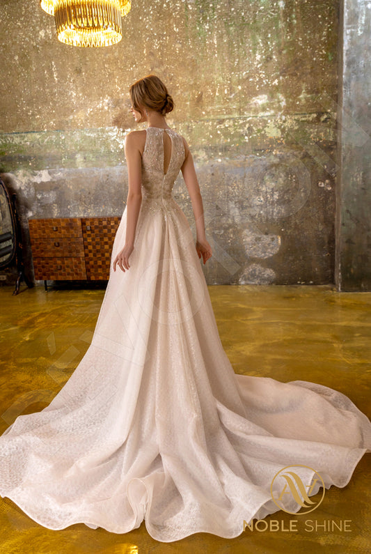 Ormonda A-line Jewel Pearl Silver Wedding dress