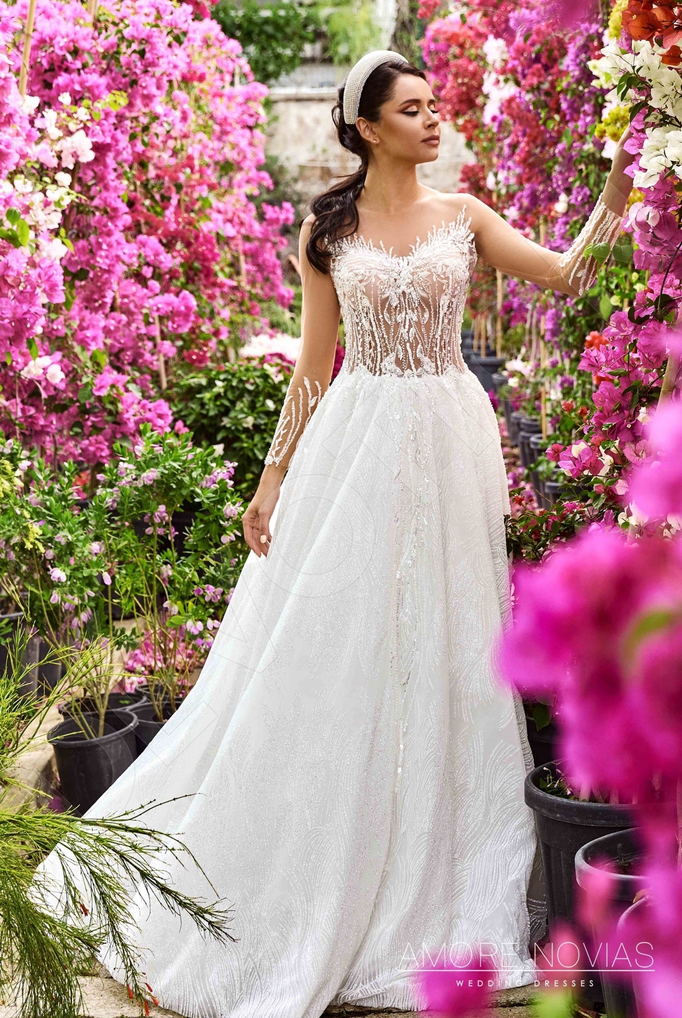 Alisha A line Illusion Ivory Wedding dress