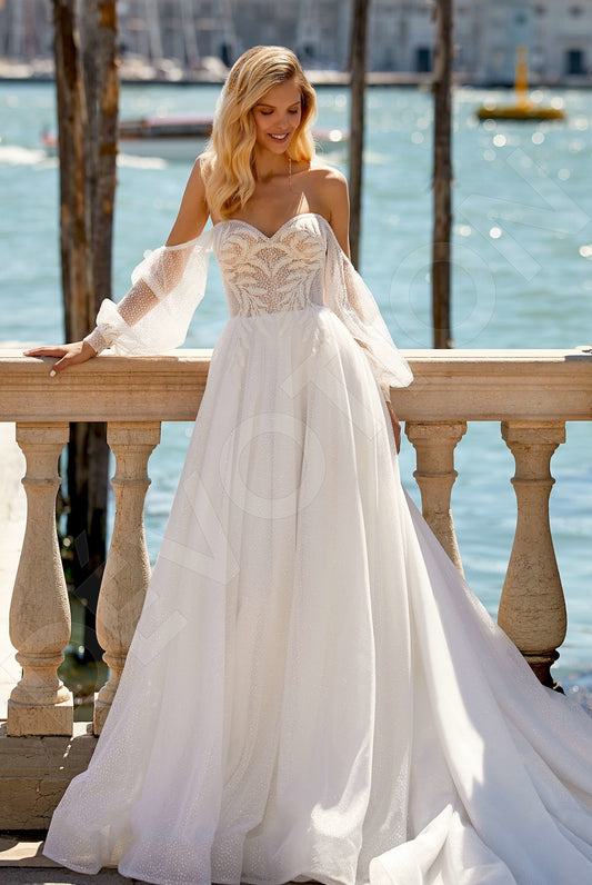 Bluma A-line Off-shoulder/Drop shoulders Ivory Wedding dress