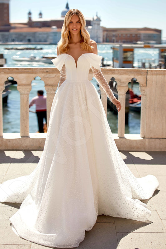 Olivier A-line Off-shoulder/Drop shoulders Ivory Wedding dress