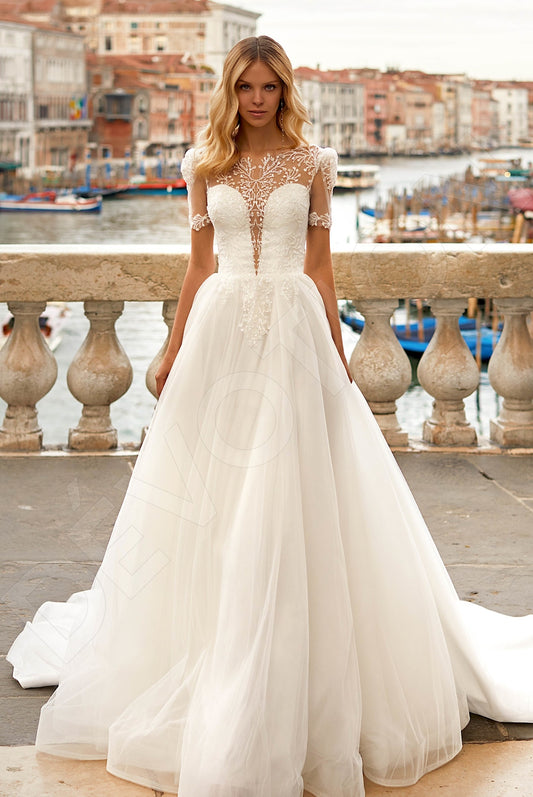 Taris A-line Jewel Ivory Wedding dress