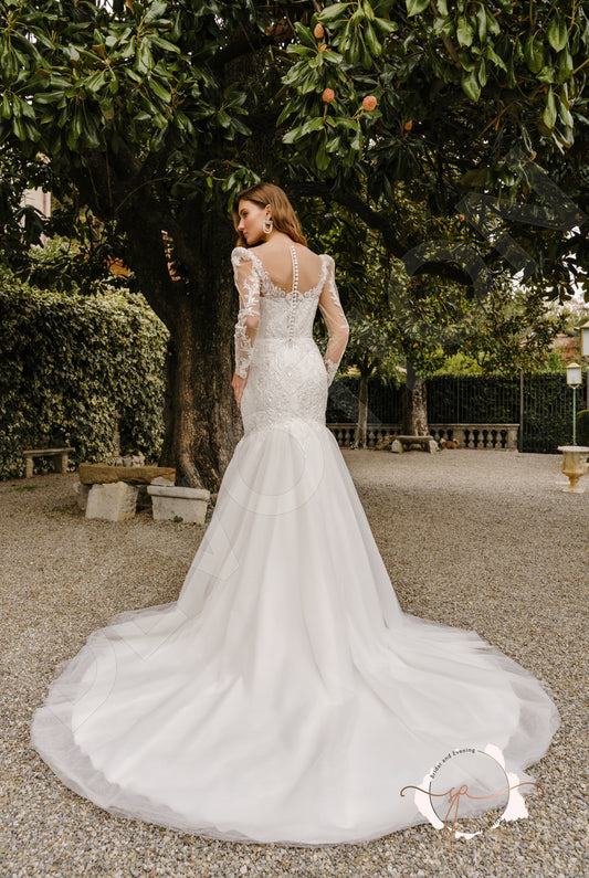 Ayrin Trumpet/Mermaid Illusion Milk Wedding dress