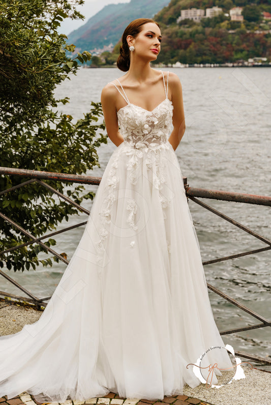 Gobinet A-line Sweetheart Milk Wedding dress