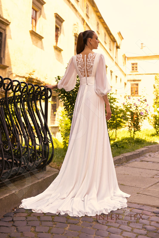 Ita A-line Illusion Milk Wedding dress