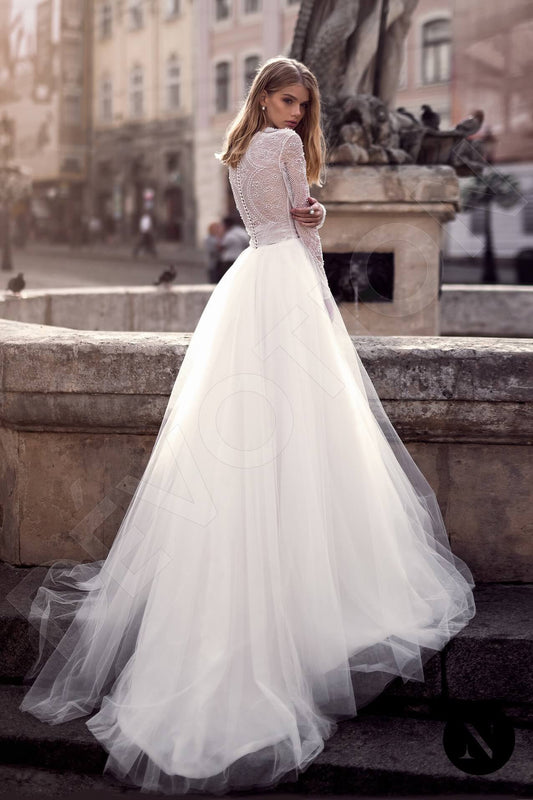Marvel A-line Illusion Milk Wedding dress