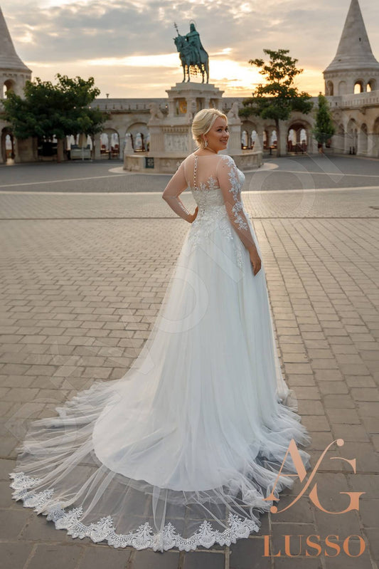 Henriette A-line V-neck Ivory Wedding dress