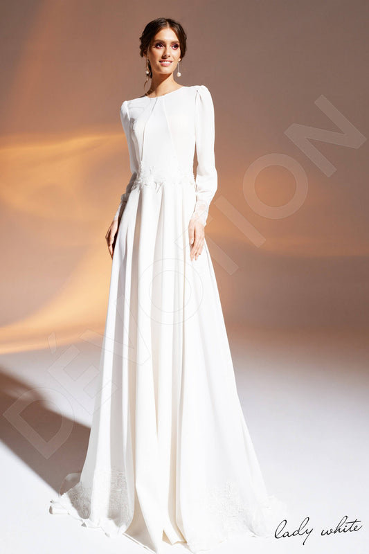 Dalila A-line Jewel Ivory Wedding dress