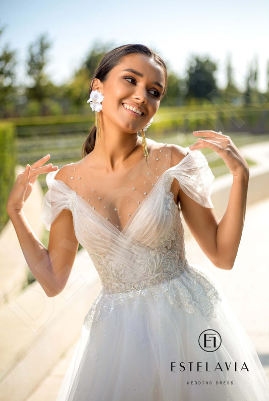 Ester A-line Illusion Milk Wedding dress