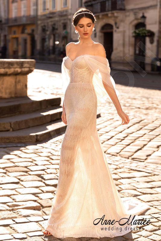 Brice Trumpet/Mermaid Sweetheart Milk Nude Wedding dress