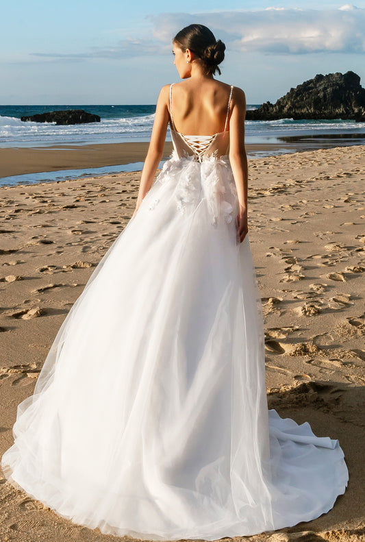 Elen A-line Square Milk Wedding dress