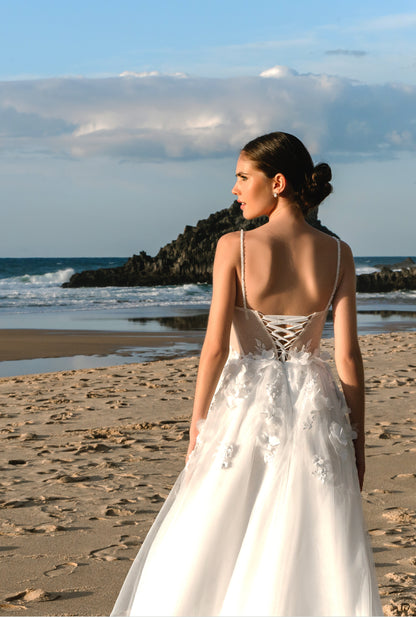 Elen A-line Square Milk Wedding dress