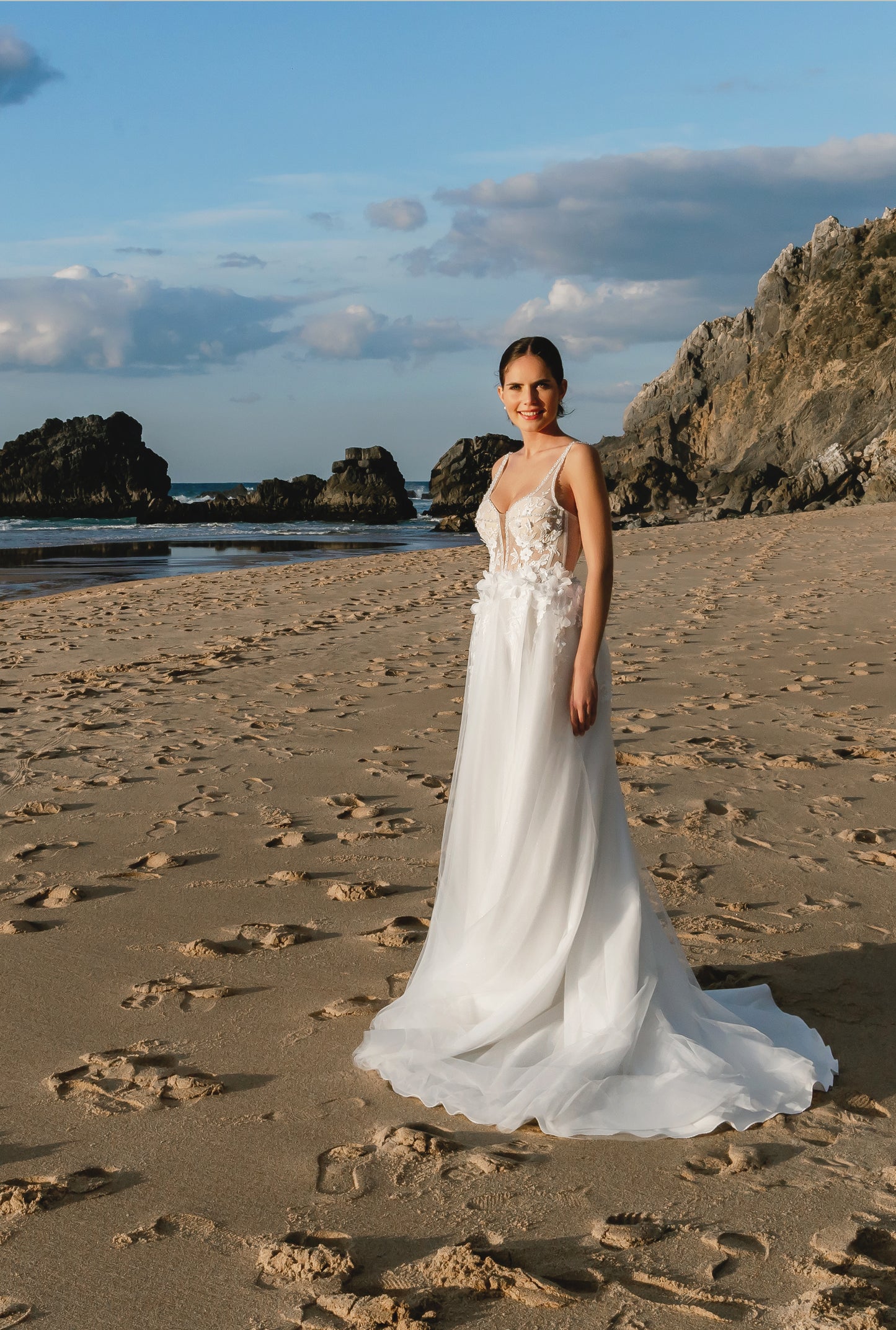 Elen A-line Square Milk Wedding dress