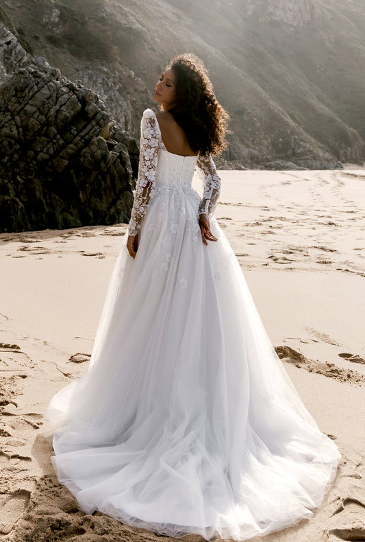 Mag A-line Sweetheart Milk Wedding dress