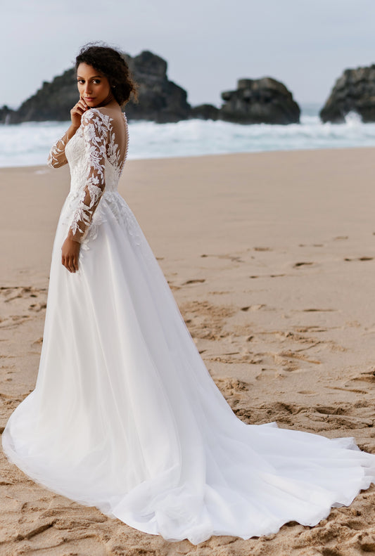 Maria A-line Illusion Milk Wedding dress